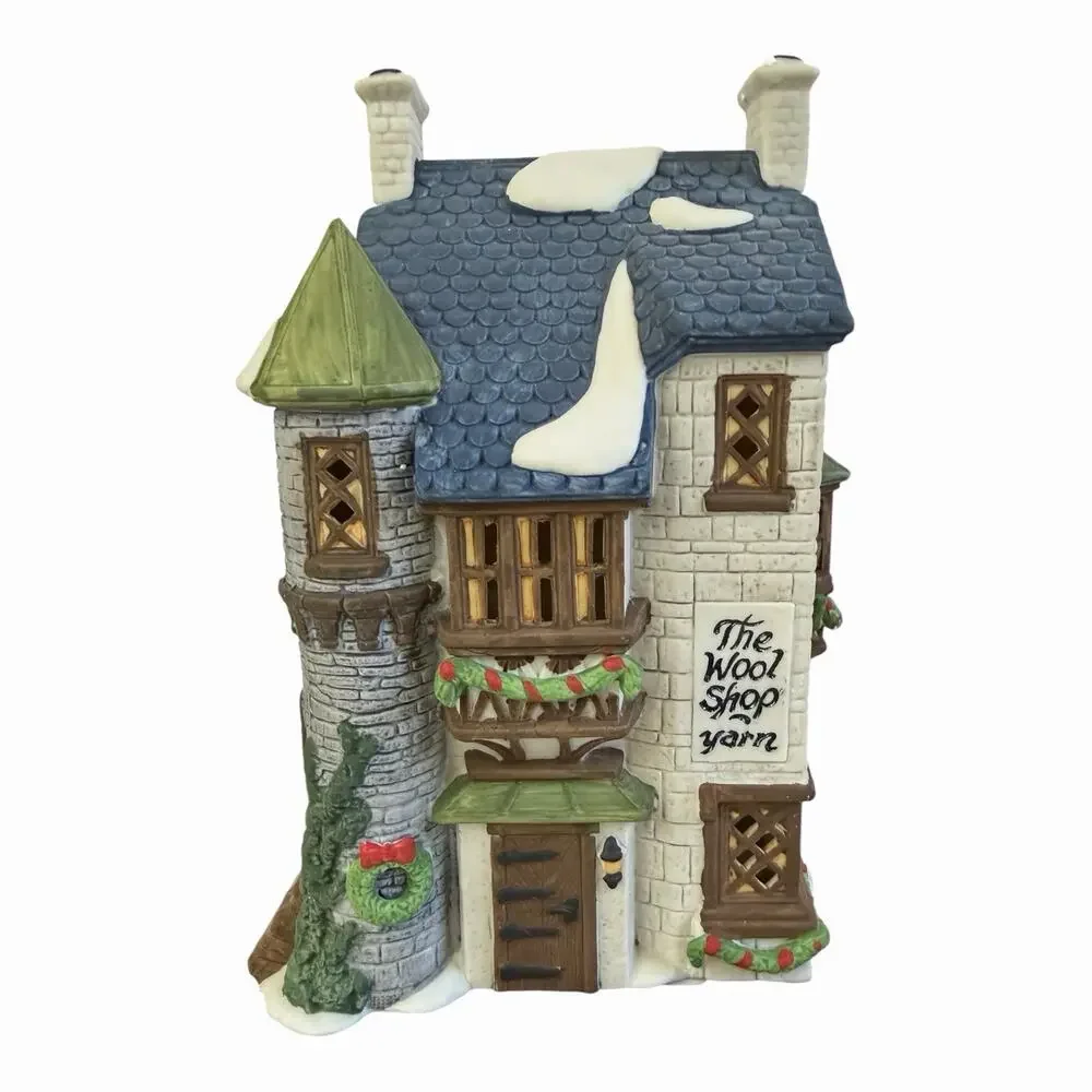 VTG 1988 Dept 56 ORIGINAL “The Wool Shop” Dickens Village #59242 Hand Painted